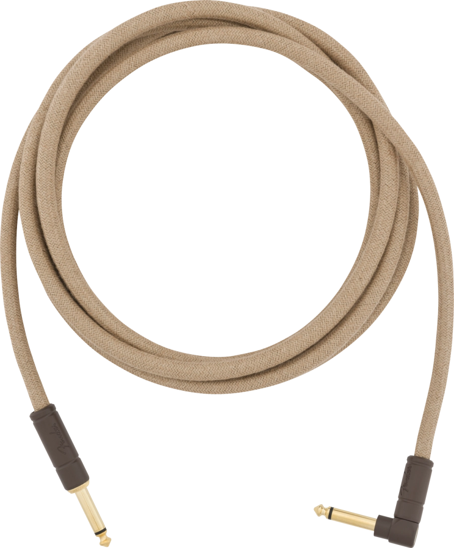 10\' Festival Pure Hemp Instrument Cable, Straight/Angle - Natural