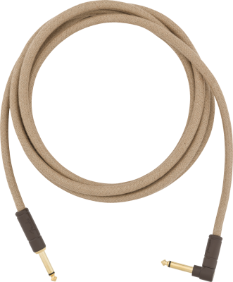 10\' Festival Pure Hemp Instrument Cable, Straight/Angle - Natural