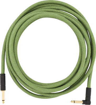 Fender - 18.6 Festival Pure Hemp Instrument Cable, Straight/Angle - Green