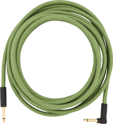 Fender - 18.6 Festival Pure Hemp Instrument Cable, Straight/Angle - Green