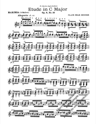 Etude Op. 6 No. 10, C Major - Musser - Marimba (4 mallets) - Sheet Music