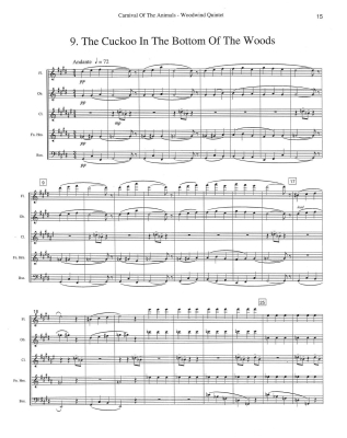 Carnival Of The Animals - Saint-Saens/Holcombe - Woodwind Quintet - Score/Parts/CD