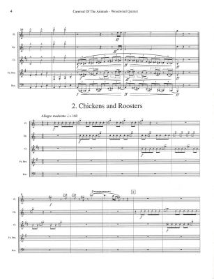 Carnival Of The Animals - Saint-Saens/Holcombe - Woodwind Quintet - Score/Parts/CD