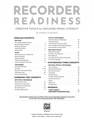 Recorder Readiness: Creative Tools for Building Music Literacy - Bayert - Recorder - Book/PDF Online