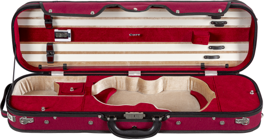 Core - Two-Tone Violin Case - 4/4, Red/Red/Gold