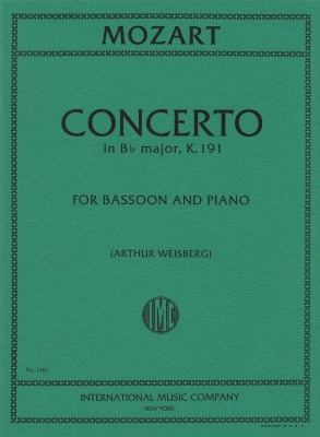 International Music Company - Concerto in B flat major, K. 191 - Mozart/Weisberg - Bassoon/Piano - Sheet Music