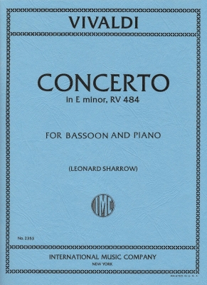 Concerto in E minor, RV 484 - Vivaldi/Sharrow - Bassoon/Piano - Sheet Music