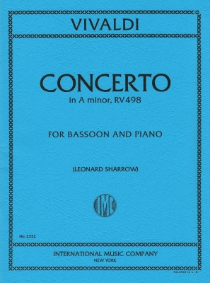 Concerto in A minor, RV 498 - Vivaldi/Sharrow - Bassoon/Piano - Sheet Music