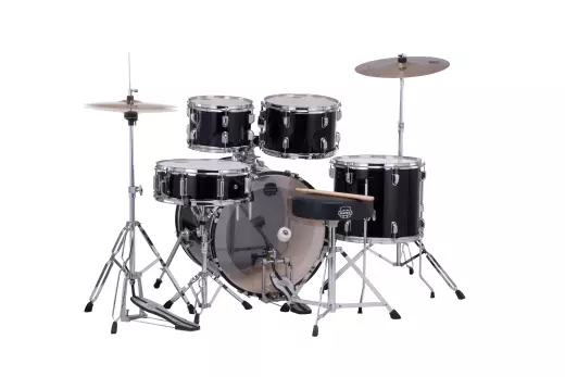 Comet 5-Piece Drum Kit (20,10,12,14,SD) with Cymbals and Hardware - Dark Black