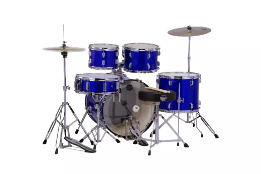 Comet 5-Piece Drum Kit (20,10,12,14,SD) with Cymbals and Hardware - Indigo Blue