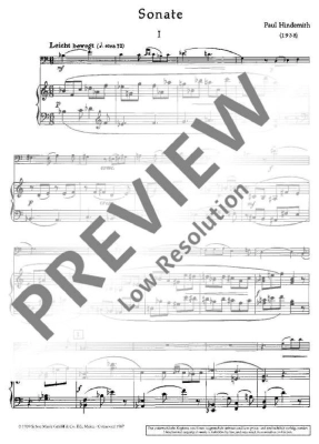 Sonata - Hindemith - Bassoon/Piano - Sheet Music