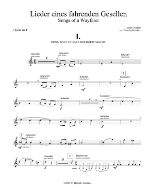 Songs of a Wayfarer - Mahler/Sparkes - Horn/Piano - Sheet Music