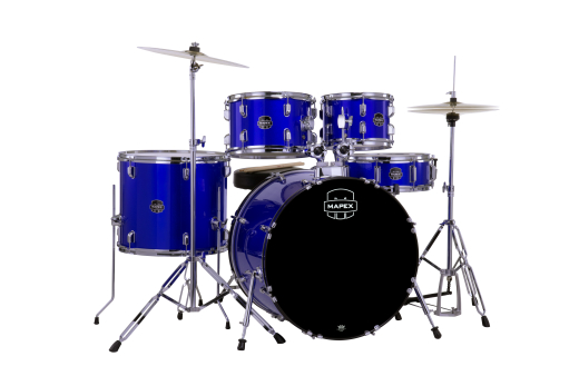 Mapex - Batterie Comet  5fts (22-10-12-16-CC, fini bleu indigo, cymbales et accessoires inclus)