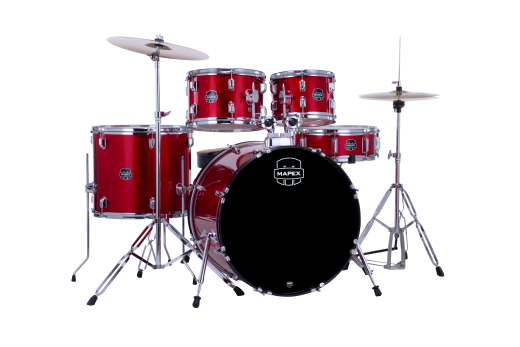 Mapex - Comet 5-Piece Drum Kit (22,10,12,16,SD) with Cymbals and Hardware - Infra Red