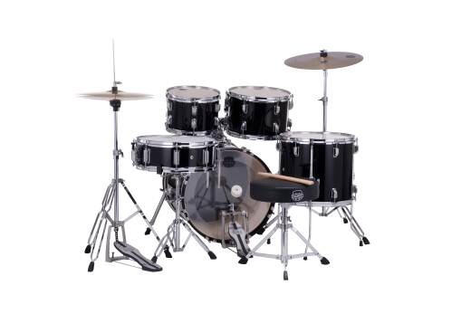 Comet 5-Piece Drum Kit (18,10,12,14,SD) with Cymbals and Hardware - Dark Black