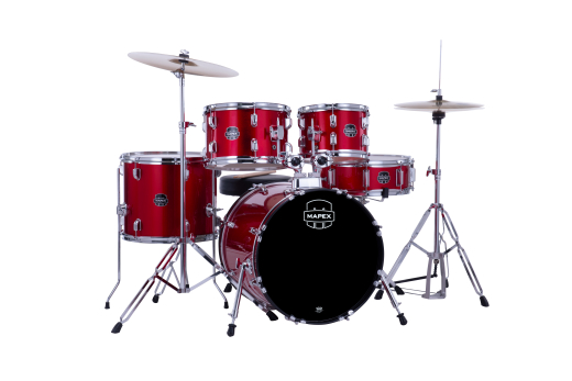 Mapex - Comet 5-Piece Drum Kit (18,10,12,14,SD) with Cymbals and Hardware - Infra Red