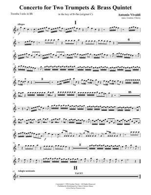 Concerto for 2 Trumpets - Vivaldi/Cherry - 2 Solo Trumpets/Brass Quintet, key of Bb - Score and Parts