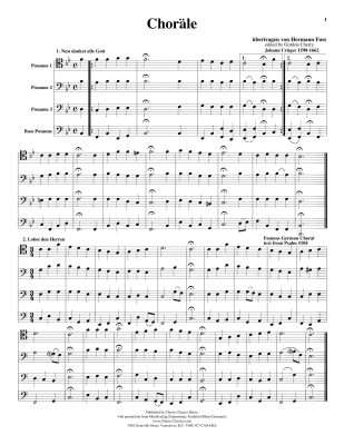25 Serious and Religious Chorales for Trombone Quartet - Fuss/Cherry - Trombone Quartet - Score/Parts