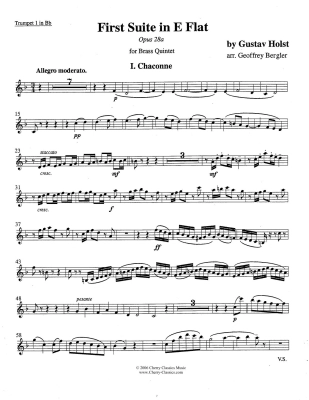 First Suite in E-flat - Holst/Bergler - Brass Quintet - Score/Parts