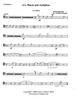 Ave Maria and Antiphon - Bruckner/Bergler - Brass Ensemble - Score/Parts