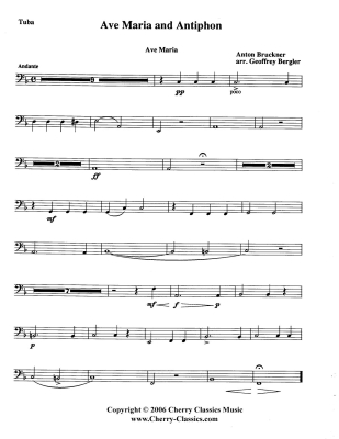 Ave Maria and Antiphon - Bruckner/Bergler - Brass Ensemble - Score/Parts