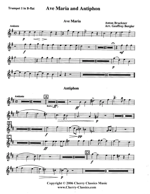 Ave Maria and Antiphon - Bruckner/Bergler - Brass Ensemble - Score/Parts