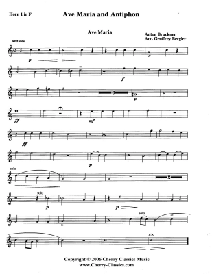 Ave Maria and Antiphon - Bruckner/Bergler - Brass Ensemble - Score/Parts