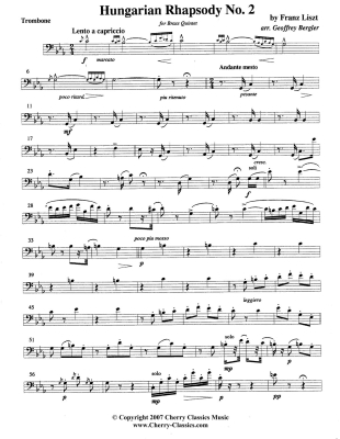 Hungarian Rhapsody No. 2 - Lizst/Bergler - Brass Quintet - Score/Parts