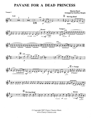Pavane for a Dead Princess - Ravel/Bergler - Brass Quintet - Score/Parts
