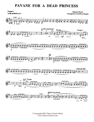 Pavane for a Dead Princess - Ravel/Bergler - Brass Quintet - Score/Parts