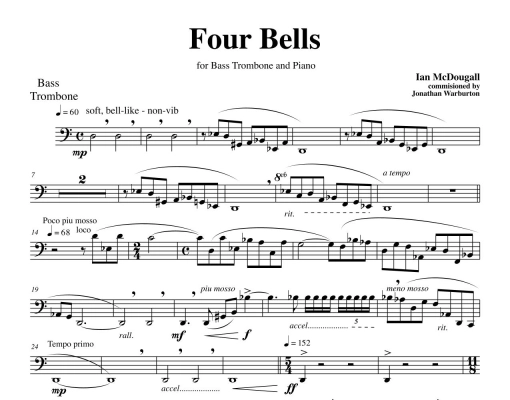 Four Bells - McDougall - Bass Trombone/Piano - Sheet Music