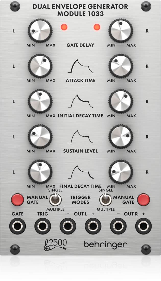 DUAL ENVELOPE GENERATOR MODULE 1033 Legendary 2500 Series Analog Envelope Generator Module for Eurorack