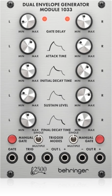 Behringer - DUAL ENVELOPE GENERATOR MODULE 1033 Legendary 2500 Series Analog Envelope Generator Module for Eurorack