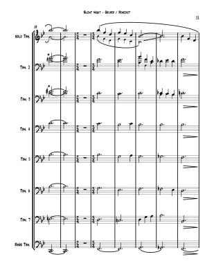 Silent Night - Gruber/Benedict - 8 Trombones - Score/Parts