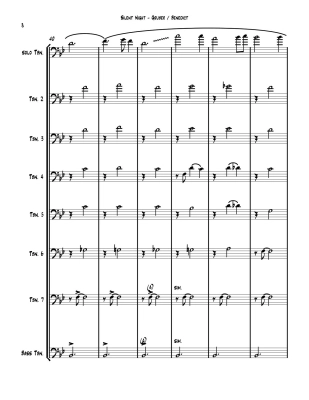 Silent Night - Gruber/Benedict - 8 Trombones - Score/Parts