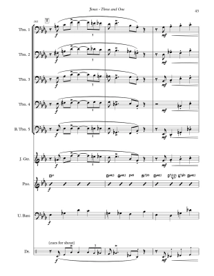 Three and One - Jones/Fletcher - Trombone Quintet/Rhythm Section - Score/Parts