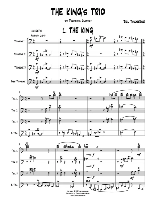 The King\'s Trio (for Trombone Quartet) - Townsend - Four Trombones - Score and Parts