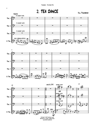 The King\'s Trio (for Trombone Quartet) - Townsend - Four Trombones - Score and Parts