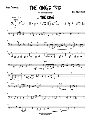 The King\'s Trio (for Trombone Quartet) - Townsend - Four Trombones - Score and Parts