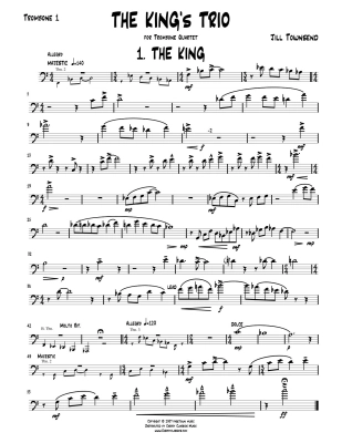 The King\'s Trio (for Trombone Quartet) - Townsend - Four Trombones - Score and Parts