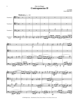 The Art of Fugue BWV 1080, Volume 1 - Bach/Sauer - 4pt Trombone Ensemble - Score/Parts