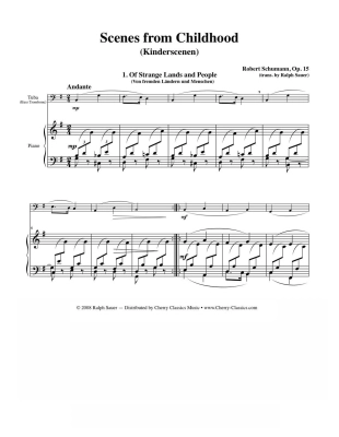 Scenes From Childhood (Kinderscenen), Opus 15 - Schumann/Sauer - Tuba or Bass Trombone/Piano - Sheet Music