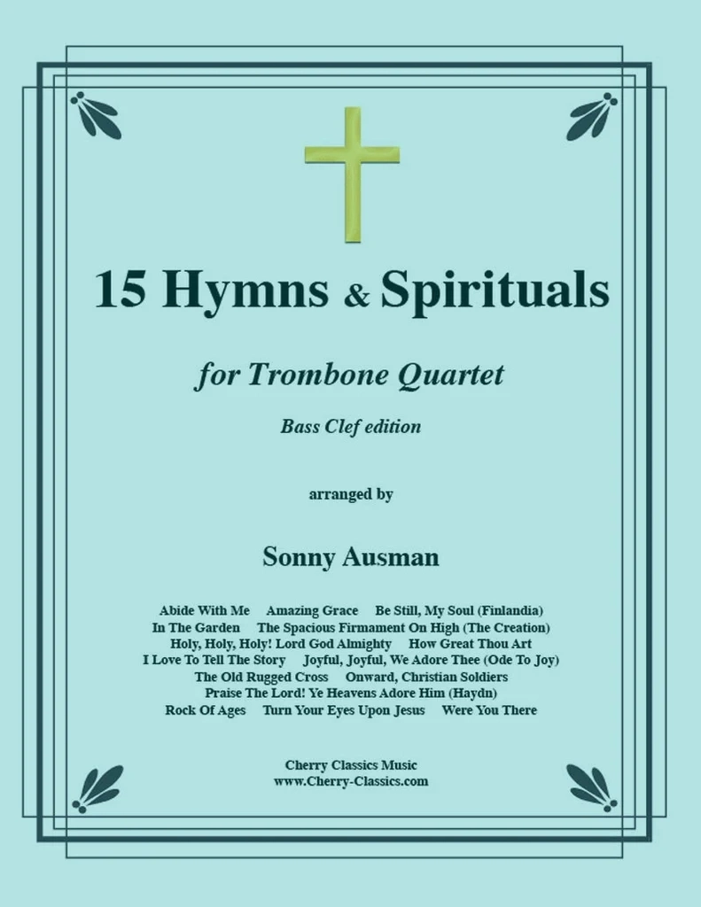 15 Hymns & Spirituals (Bass Clef Edition) - Ausman - Trombone Quartet - Score/Parts