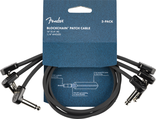 Blockchain Patch Cable, Angle/Angle - 16\'\' (3-Pack)