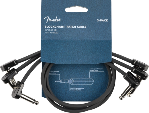 Blockchain Patch Cable, Angle/Angle - 16\'\' (3-Pack)