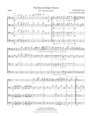 Stars and Stripes Forever - Sousa/Howland - Trombone Quartet - Score/Parts