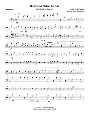 Stars and Stripes Forever - Sousa/Howland - Trombone Quartet - Score/Parts