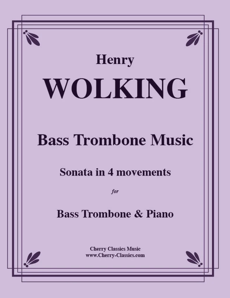 Bass Trombone Music (Sonata in 4 movements) - Wolking - Bass Trombone/Piano - Book