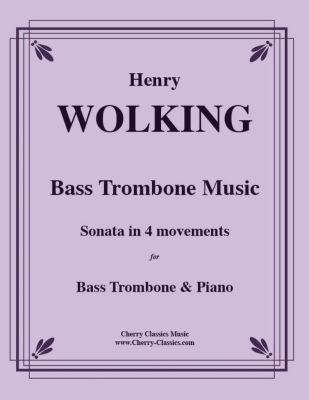 Cherry Classics - Bass Trombone Music (Sonata in 4 movements) - Wolking - Bass Trombone/Piano - Book