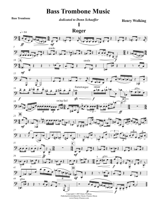 Bass Trombone Music (Sonata in 4 movements) - Wolking - Bass Trombone/Piano - Book